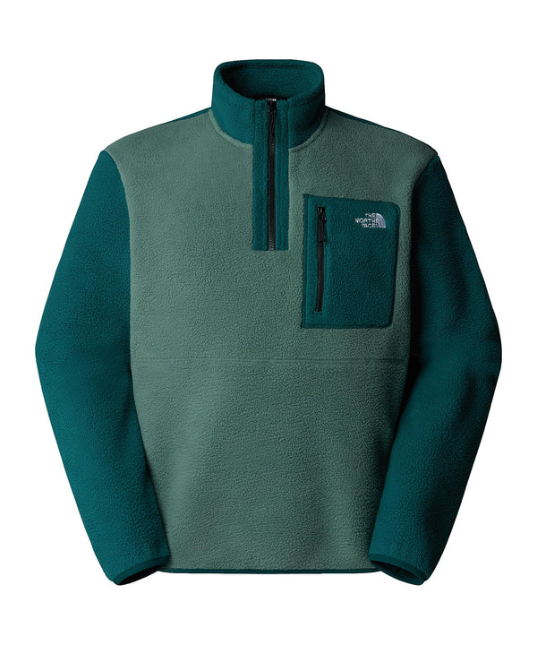 THE NORTH FACE M YUMIORI 1/4 ZIP DUCK GREEN BLACK