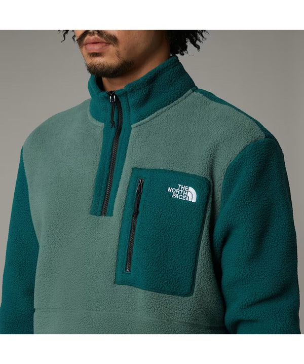 THE NORTH FACE M YUMIORI 1/4 ZIP DUCK GREEN BLACK