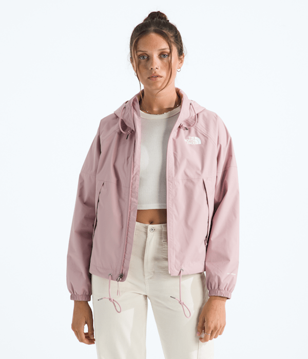 CHAQUETA IMPERMEABLE W ANTORA RAIN HOODIE METAL PINK