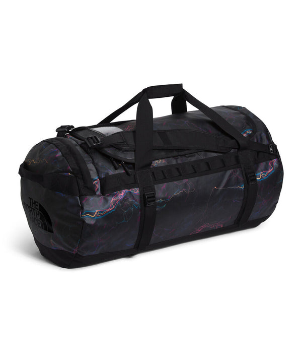 BASE CAMP DUFFEL- M BLACK TRAIL GLOW PRINT-BLACK